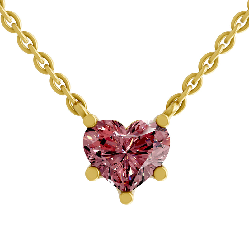 10kt Yellow Gold Amalia Heart Lab Diamond Solitaire Necklace (1/2 Ct. Tw.) front image