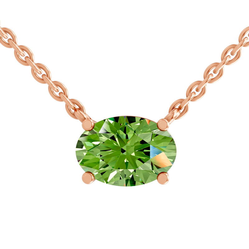 14ct Rose Gold Fernanda Oval Lab Diamond Solitaire Necklace (2 Ct. Tw.) front image