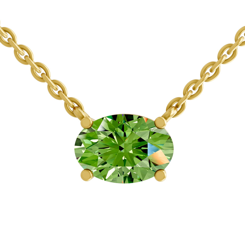 10kt Yellow Gold Fernanda Oval Lab Diamond Solitaire Necklace (1/2 Ct. Tw.) front image