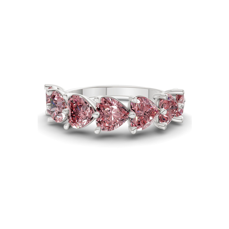 Platinum Patricia Heart Lab Diamond Anniversary Band (1 Ct. Tw.) front image