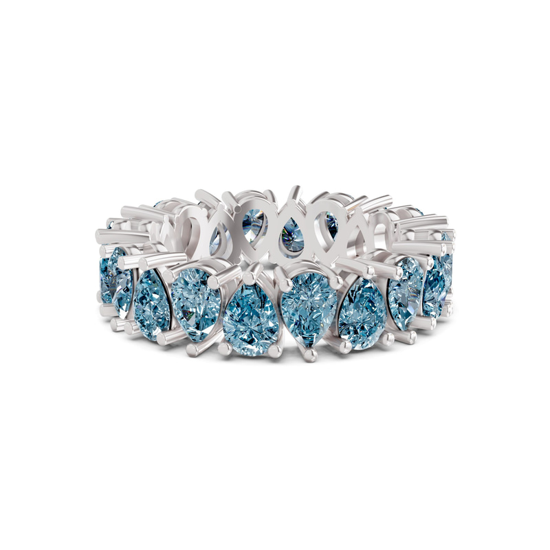 9ct White Gold Fable Pear Lab Diamond Eternity Ring (2 Ct. Tw.) front image