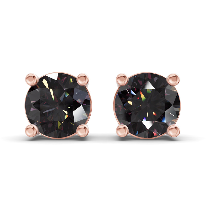 10kt Rose Gold Four Prong Round Lab Diamond Stud Earrings (1 Ct. Tw.) front image