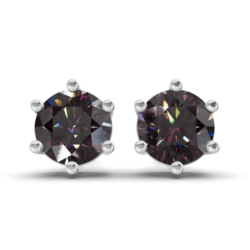 10kt White Gold Six Prong Round Lab Diamond Stud Earrings (1 Ct. Tw.) front image