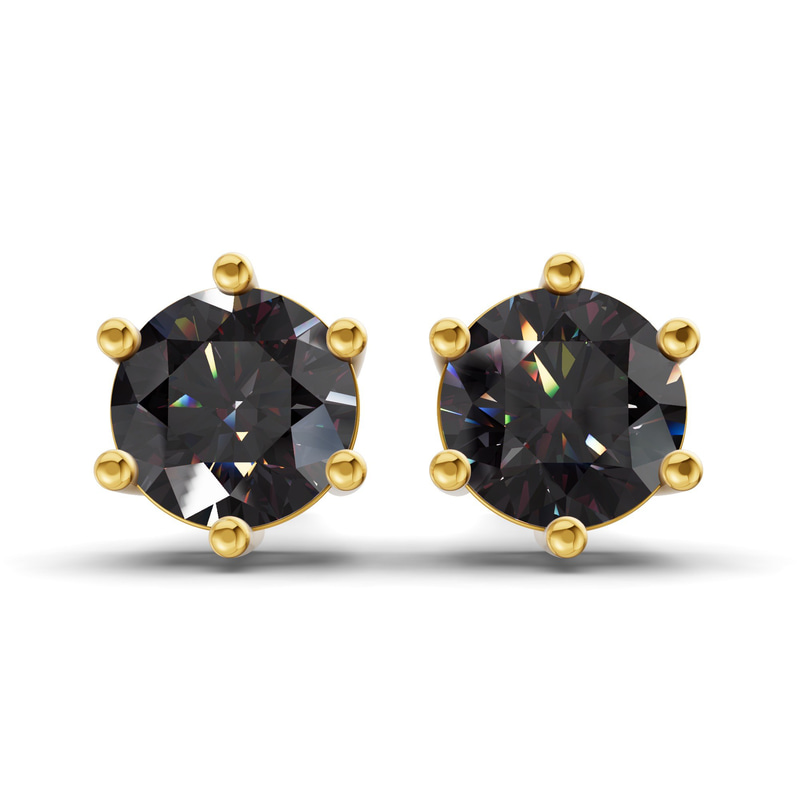 10kt Yellow Gold Six Prong Round Lab Diamond Stud Earrings (1 Ct. Tw.) front image