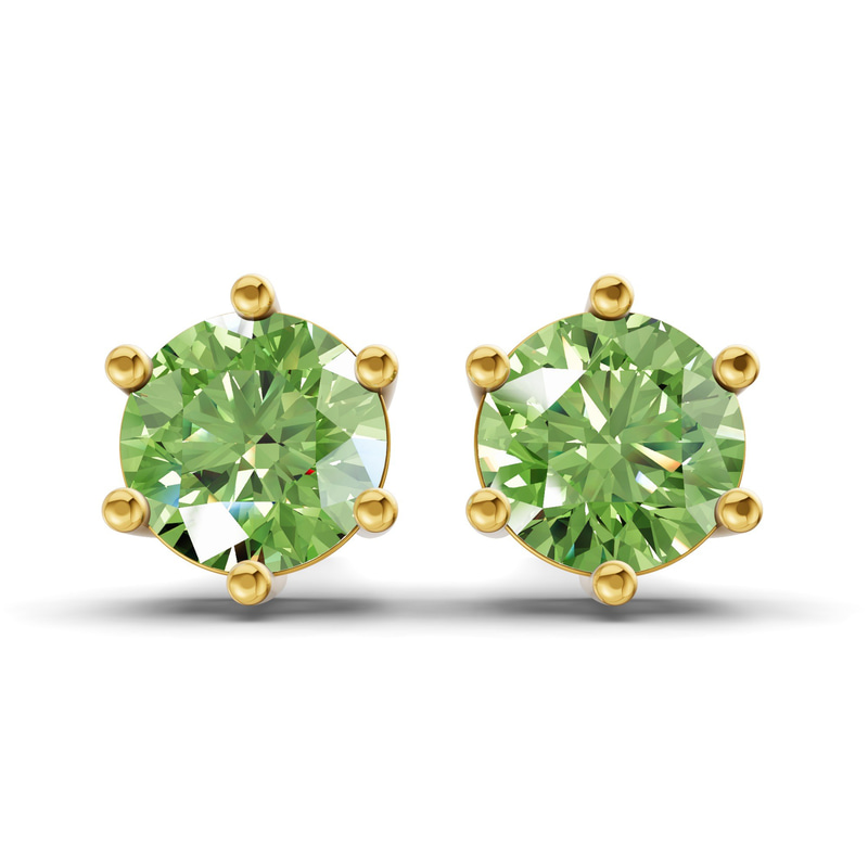 10kt Yellow Gold Six Prong Round Lab Diamond Stud Earrings (1 Ct. Tw.) front image