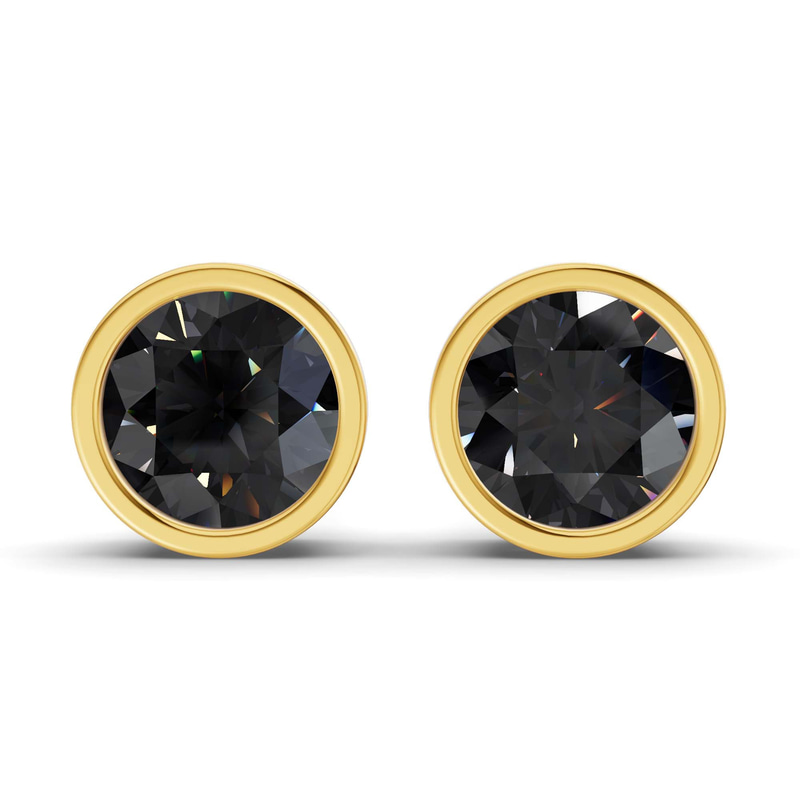 10kt Yellow Gold Classic Bezel Round Lab Diamond Stud Earrings (1 Ct. Tw.) front image