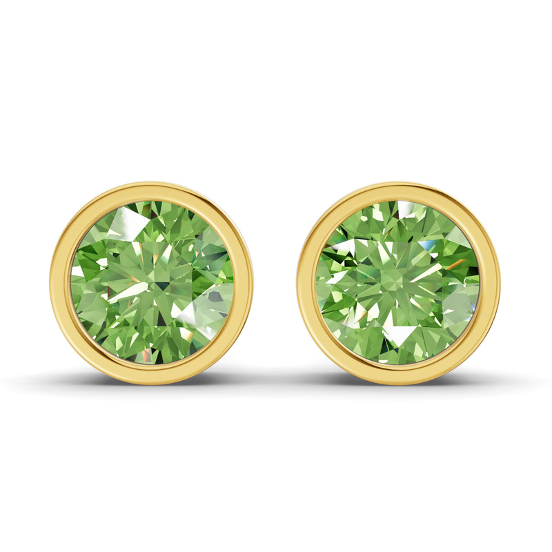10kt Yellow Gold Classic Bezel Round Lab Diamond Stud Earrings (1 Ct. Tw.) front image