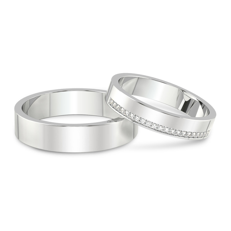 10kt White Gold Beau Couple Rings (1/10 Ct. Tw.) front image