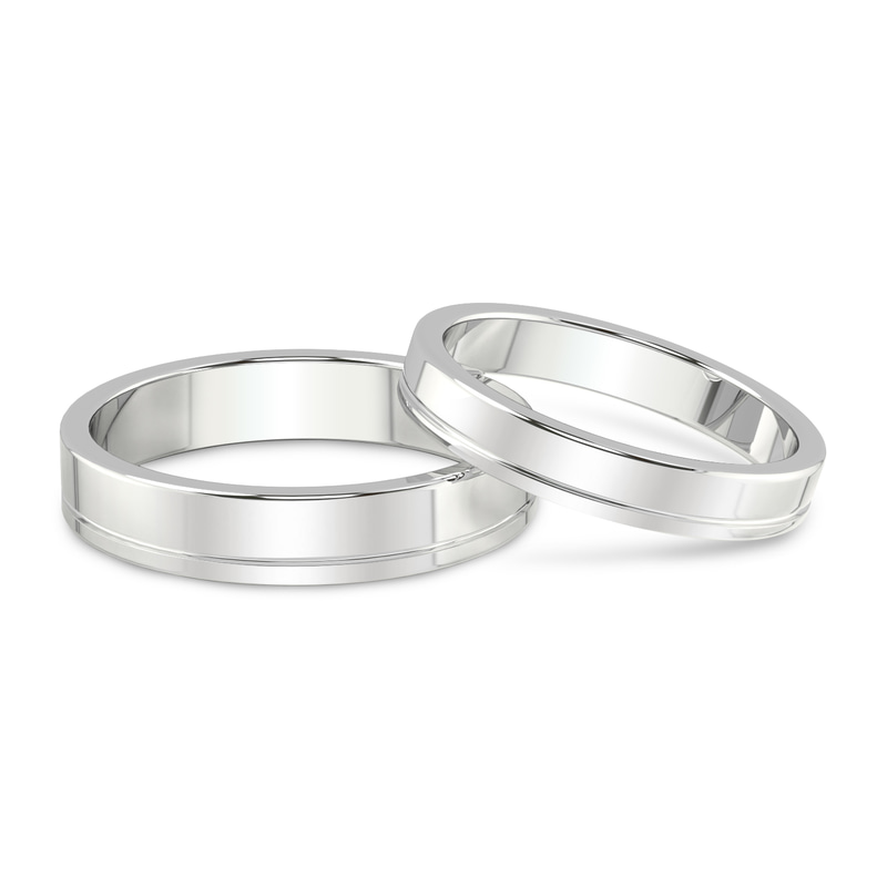 10kt White Gold Forever Love Couple Rings front image