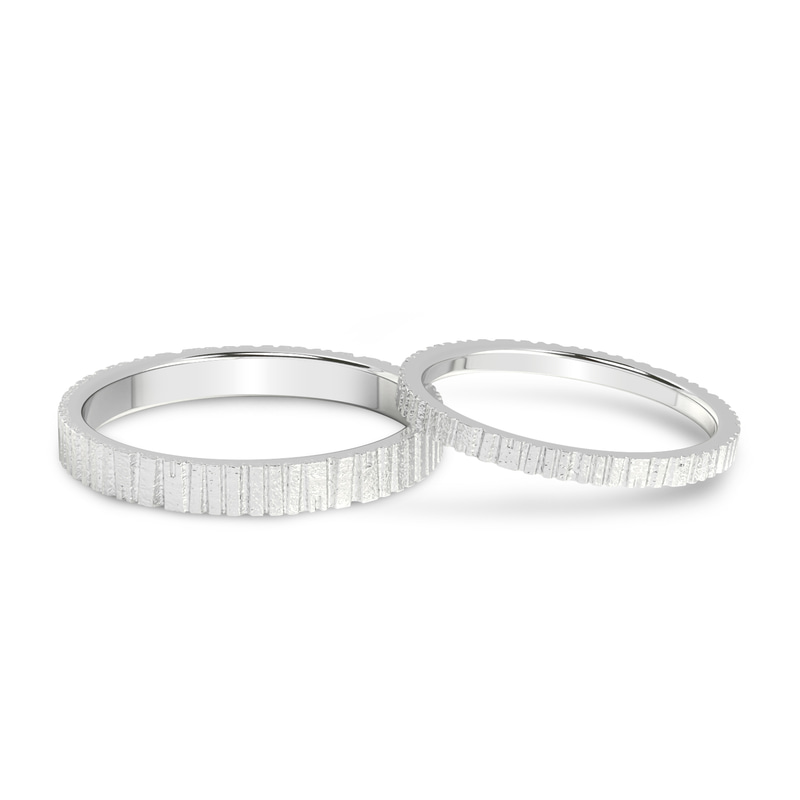 10kt White Gold Classic His & Her Couple Rings front image