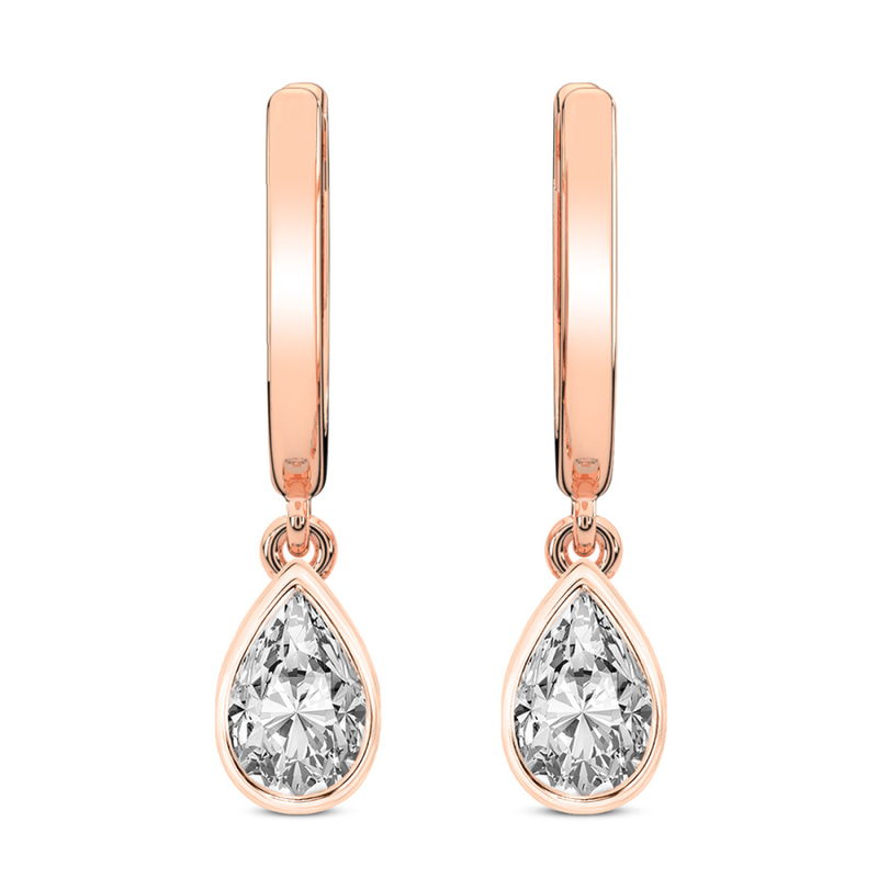 Zuri Bezel Lab Diamond Earrings front view