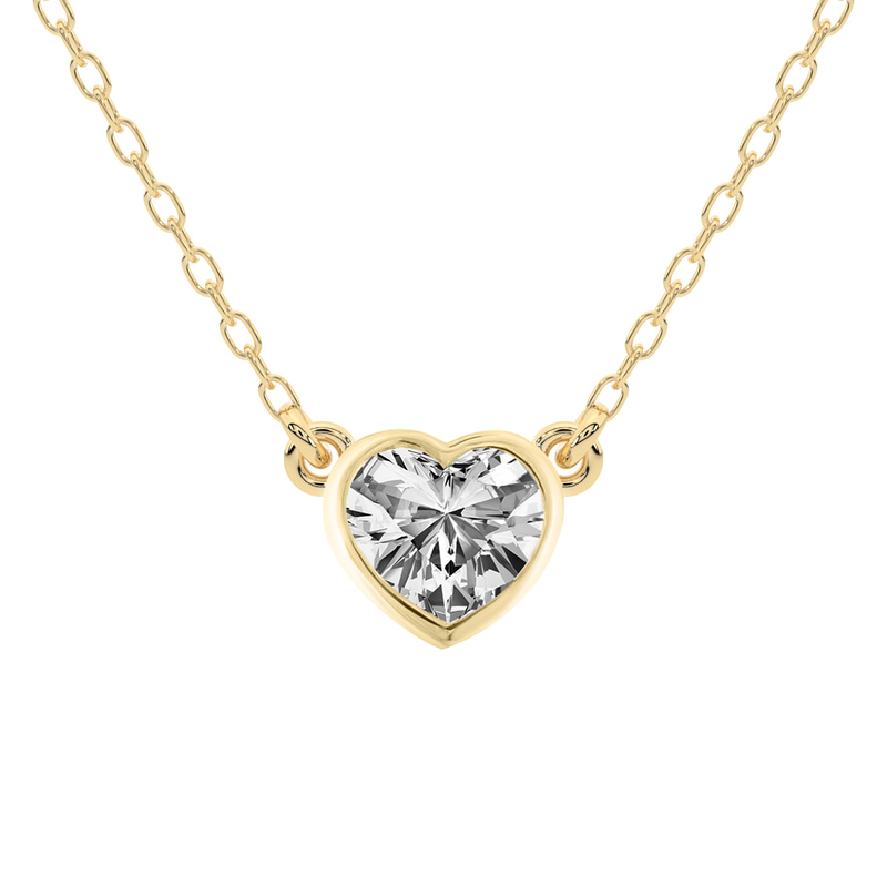 Classic Bezel Lab Grown Diamond Pendant front view