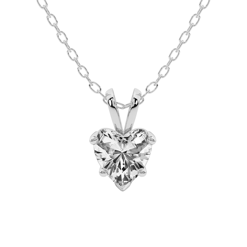 Quartze Split Bail Solitaire Lab Grown Diamond Pendant front view