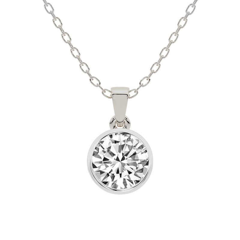 Allure Bezel Lab Grown Diamond Pendant front view