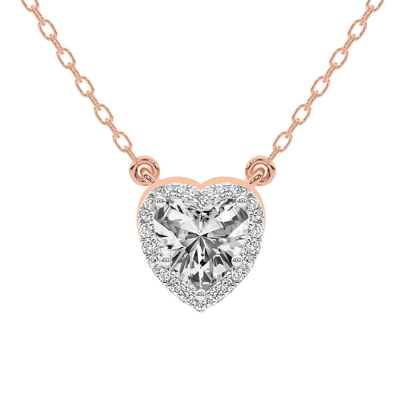Flaire Halo Lab Grown Diamond Pendant front view