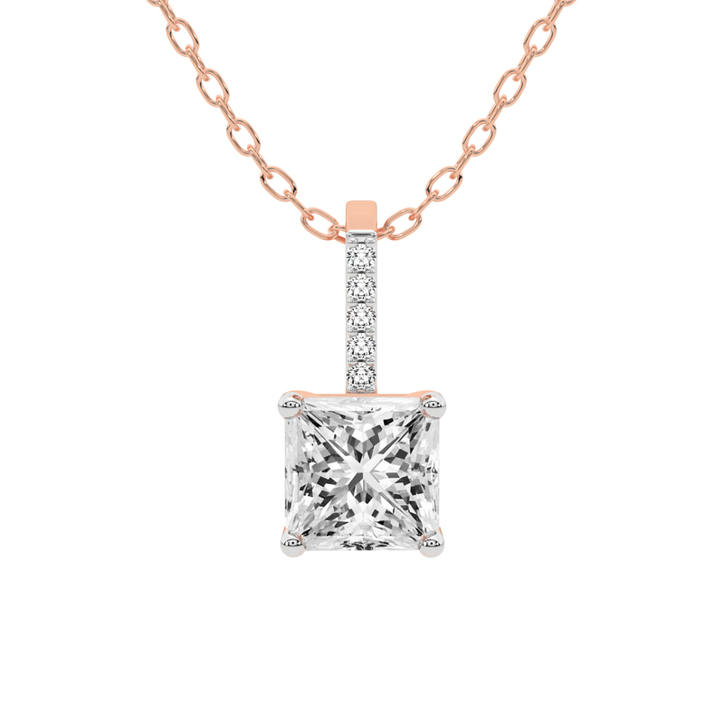 Lucida Four Prong Lab Grown Diamond Pendant front view