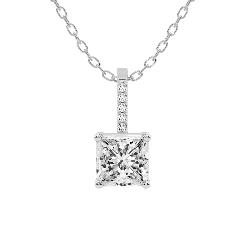 Lucida Four Prong Lab Grown Diamond Pendant front view