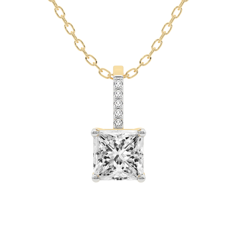 Lucida Four Prong Lab Grown Diamond Pendant front view