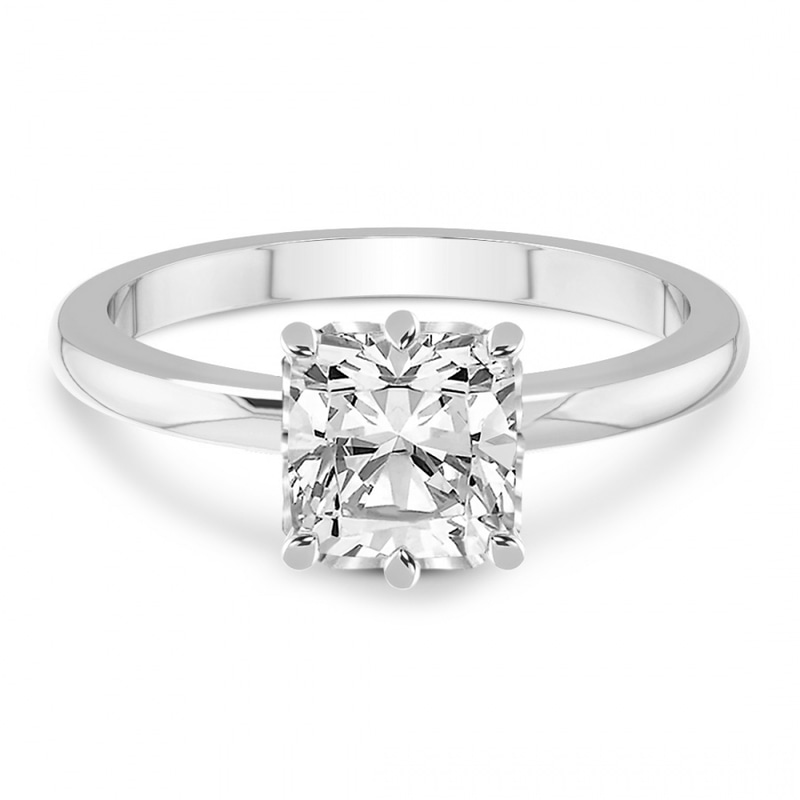 3.39 Ct Cushion Cut Malissa Solitaire Lab Diamond Ring in 18kt White Gold front image