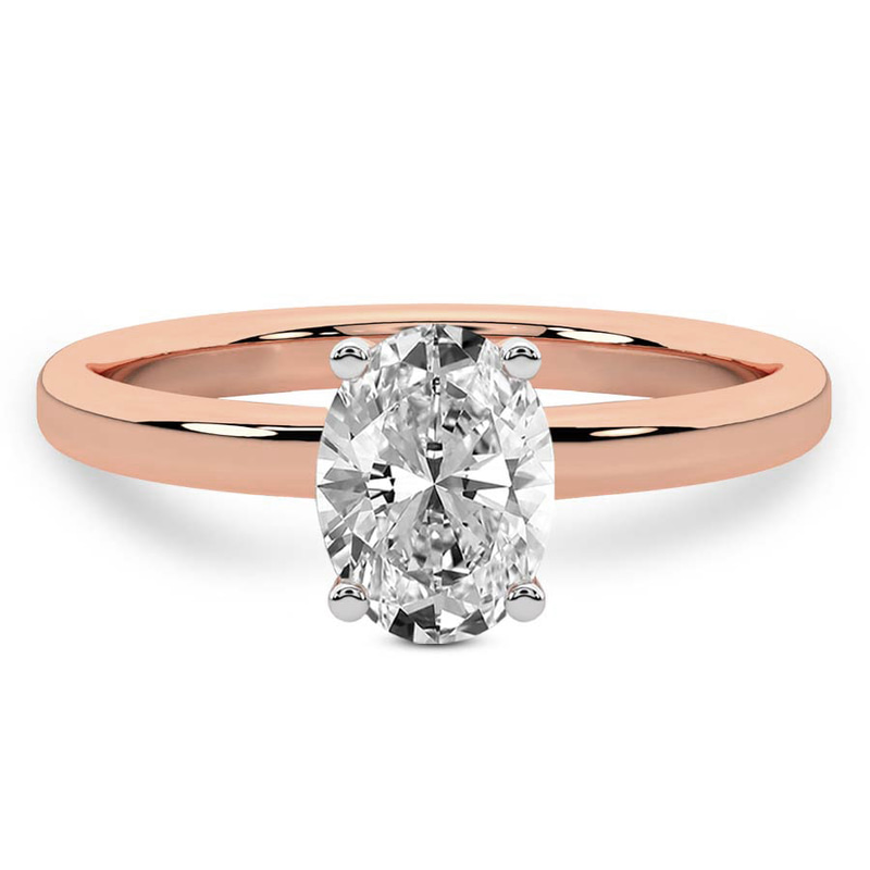 Four Prong Solitaire 2mm Lab Diamond Ring front view