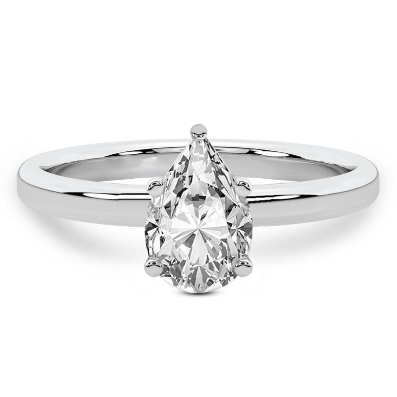 Four Prong Solitaire 2mm Lab Diamond Ring front view