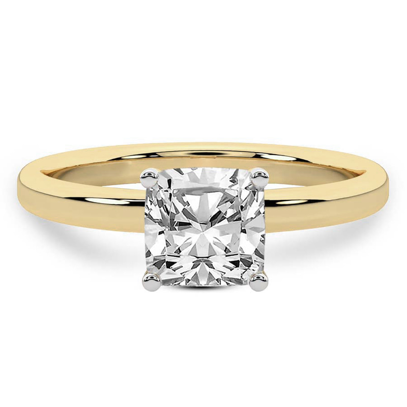 Four Prong Solitaire 2mm Lab Diamond Ring front view
