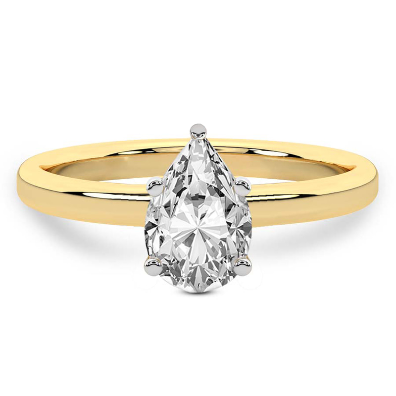 Four Prong Solitaire 2mm Lab Diamond Ring front view