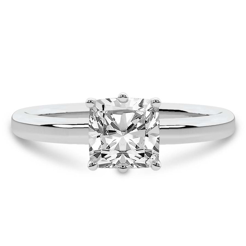 Six Prong Solitaire 2mm Lab Diamond Ring front view