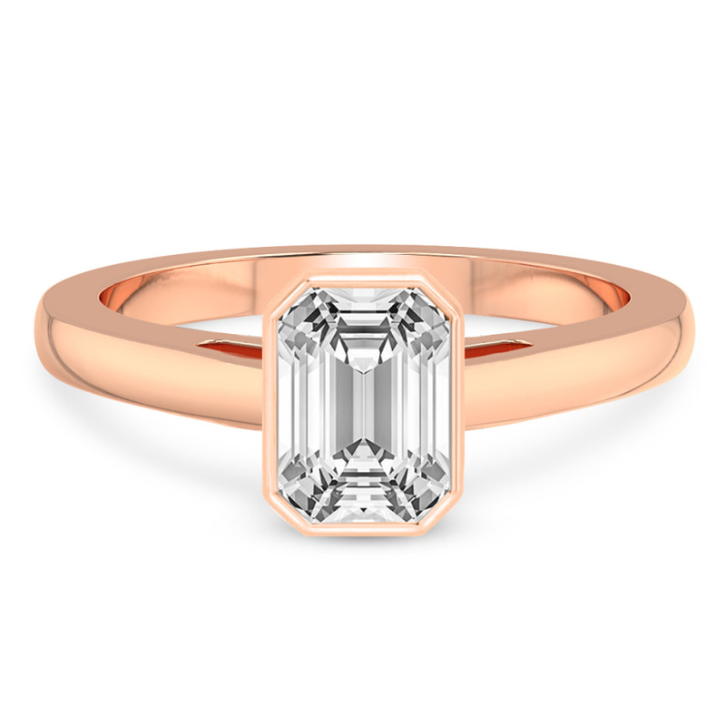 Bezel Set Solitaire Lab Diamond Ring front view