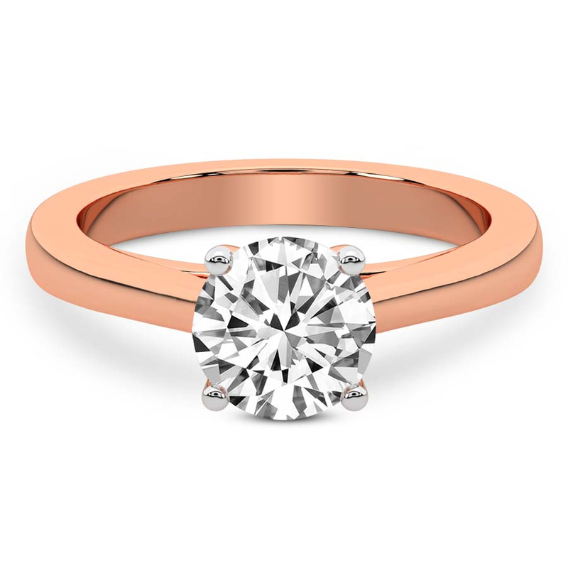 Nina Dobrev Teagan Solitaire 2mm Lab Diamond Ring front view