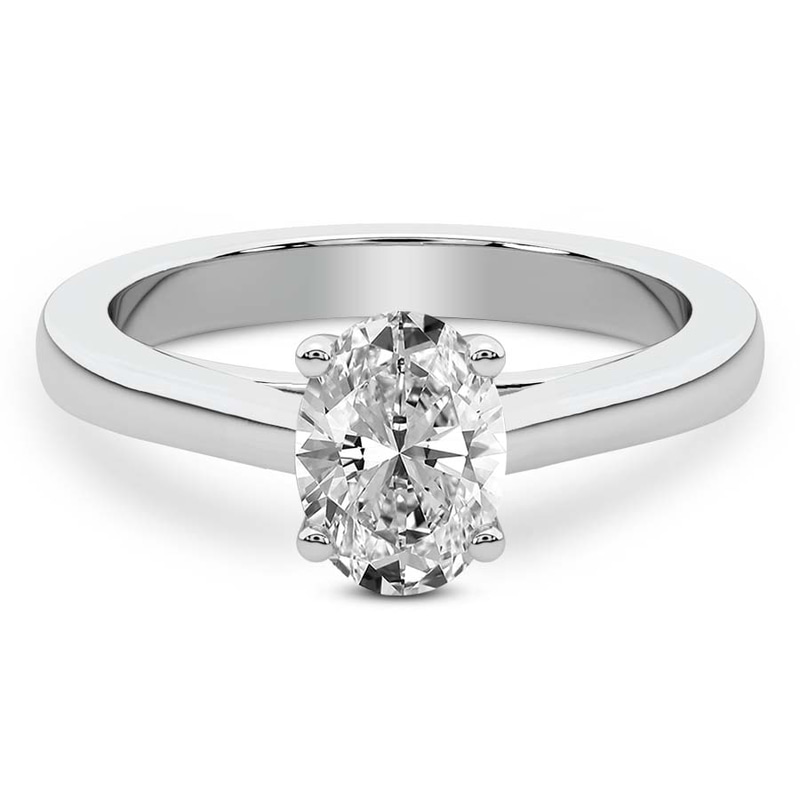 5.02 Ct Oval Cut Teagan Solitaire 2mm Lab Diamond Ring in Platinum front image