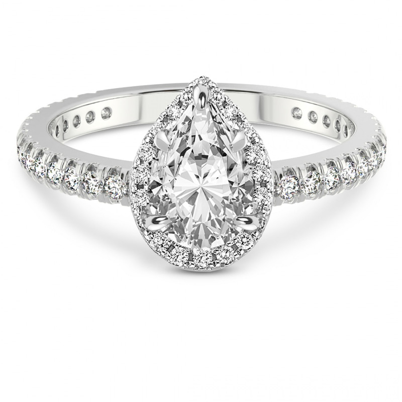 Klarissa Halo Lab Diamond Eternity Ring front view