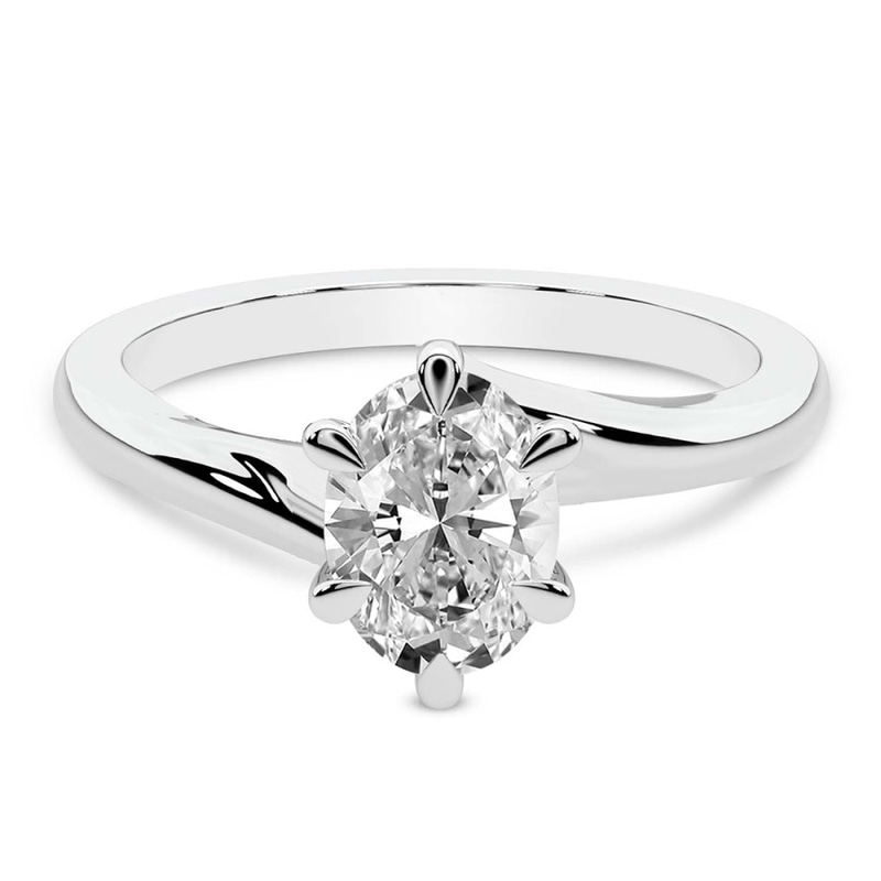 Seraphina Twist Prongs Solitaire 2mm Lab Diamond Ring front view