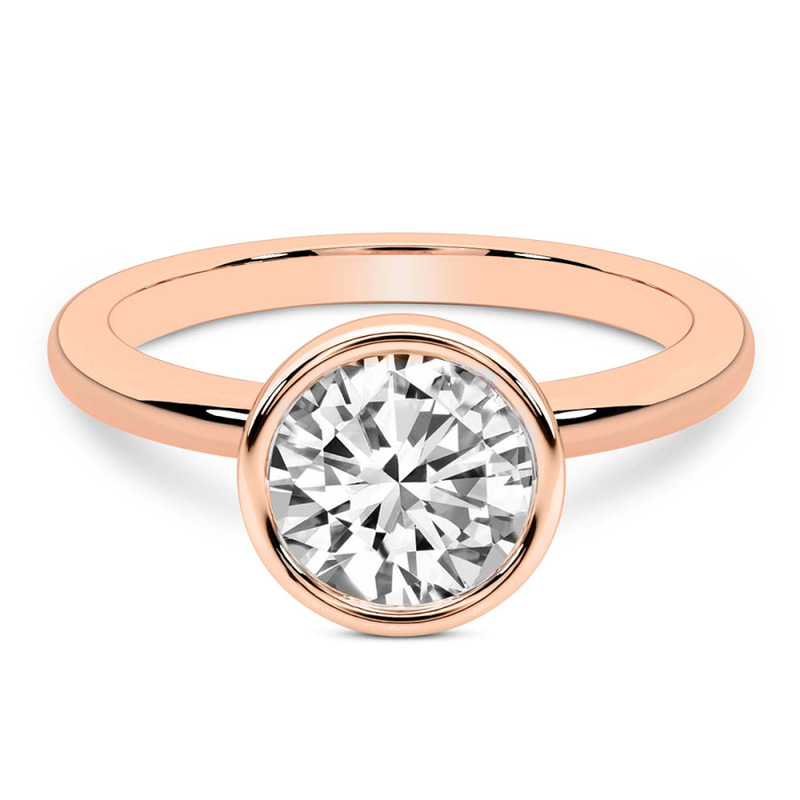 Eugenia Classic Bezel Solitaire Lab Diamond Ring front view