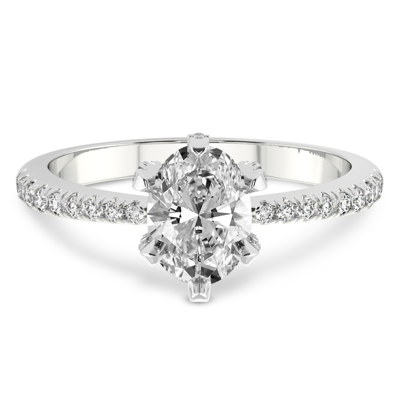 Mereia Secret Halo Lab Diamond Ring front view