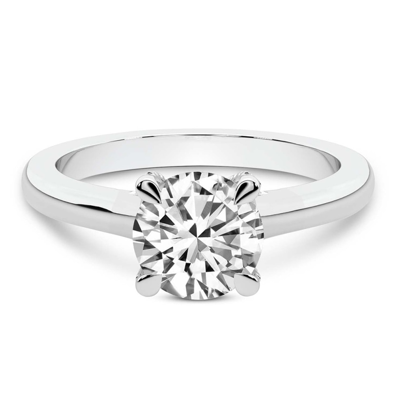 Agnes Criss cross Prong Solitaire 2mm Lab Diamond Ring front view