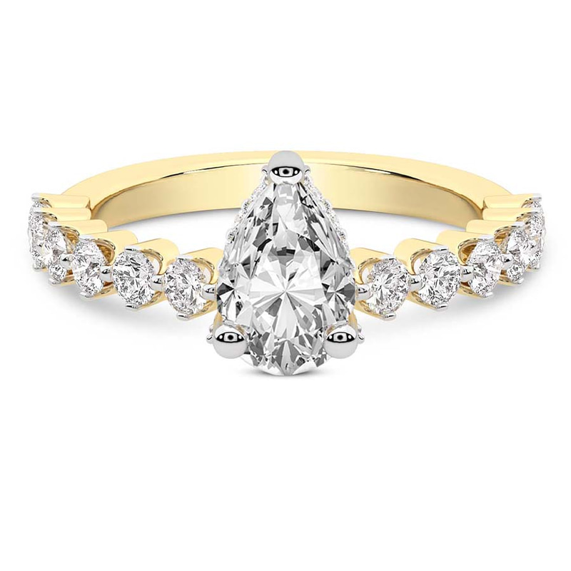 Caitronia Floating Side Stones Lab Diamond Ring front view