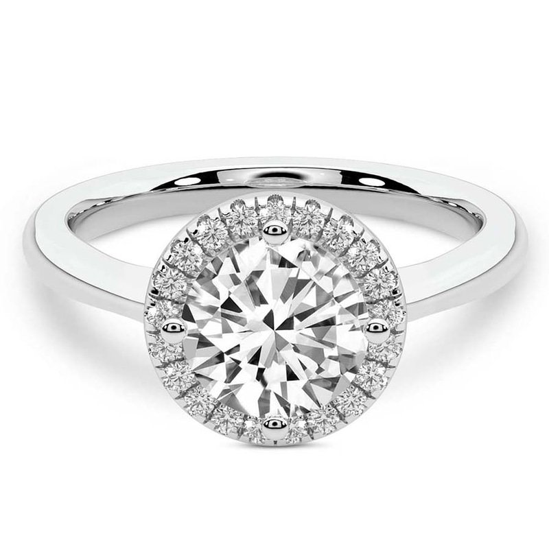 Harriet Halo 2mm Lab Diamond Ring front view