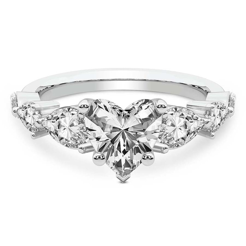 Frances Side Stone Lab Diamond Ring front view