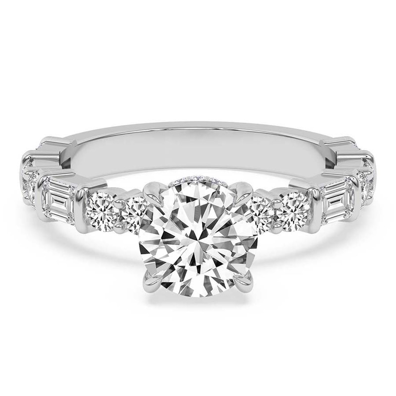 Enchanted Bliss Side Stone Lab Diamond Ring front view