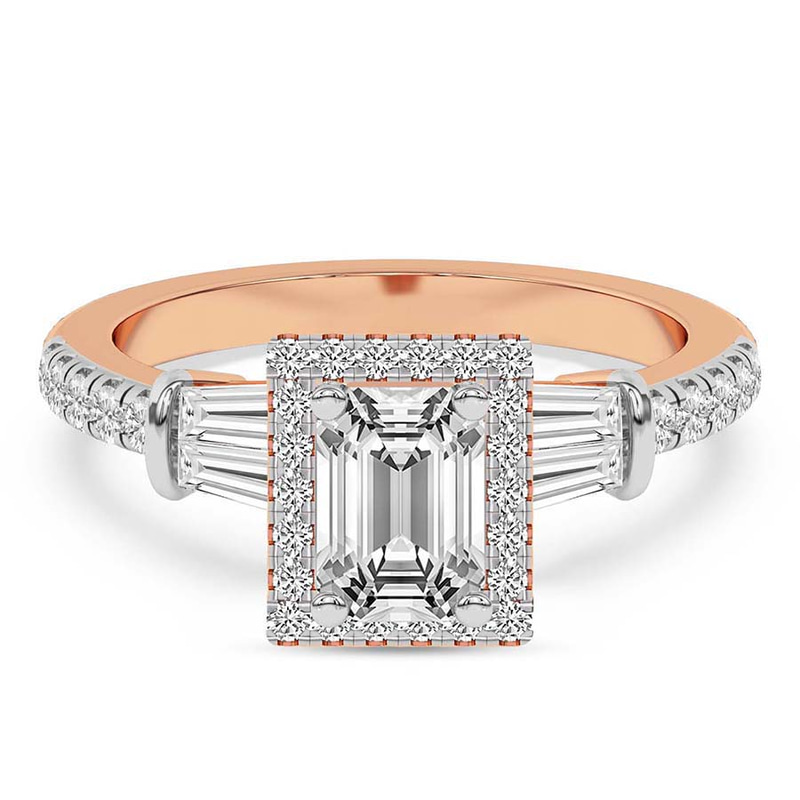 Liora Cascade Halo Lab Diamond Ring front view