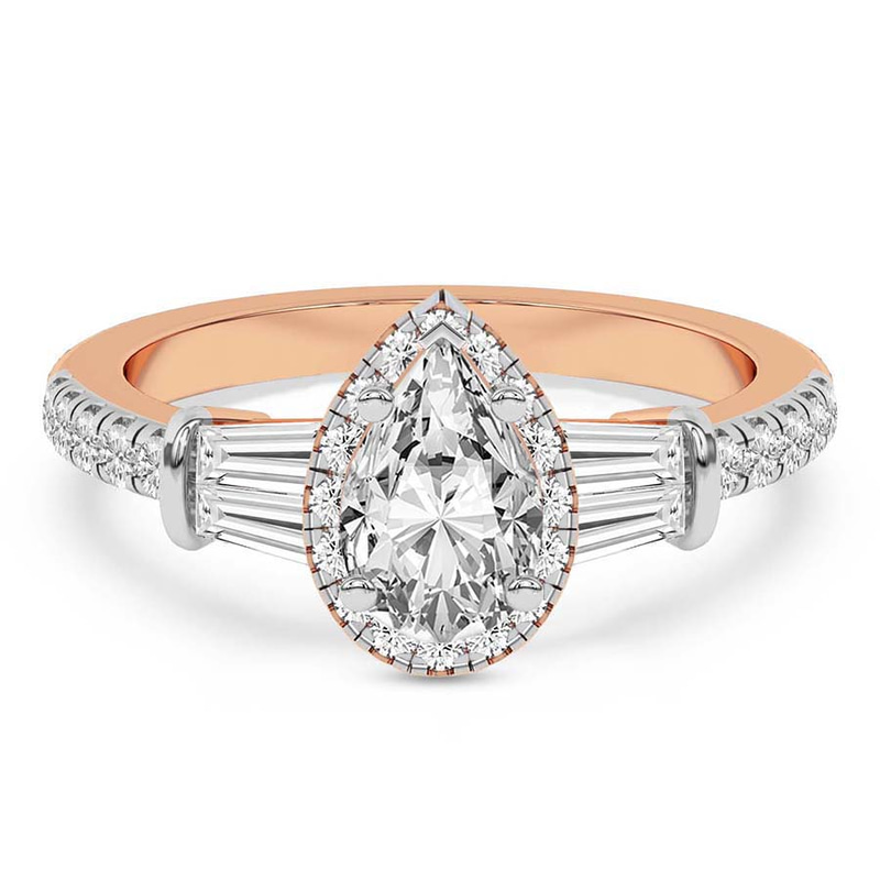 Liora Cascade Halo Lab Diamond Ring front view