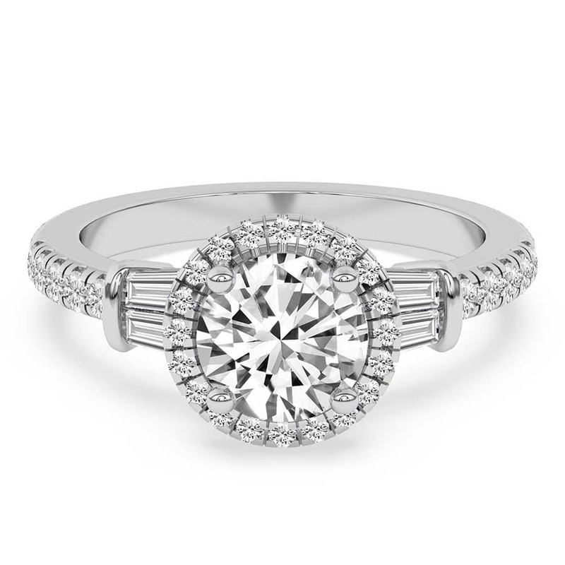 Liora Cascade Halo Lab Diamond Ring front view