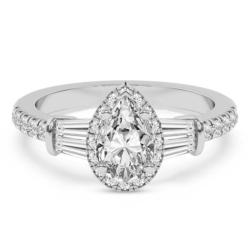 Liora Cascade Halo Lab Diamond Ring front view