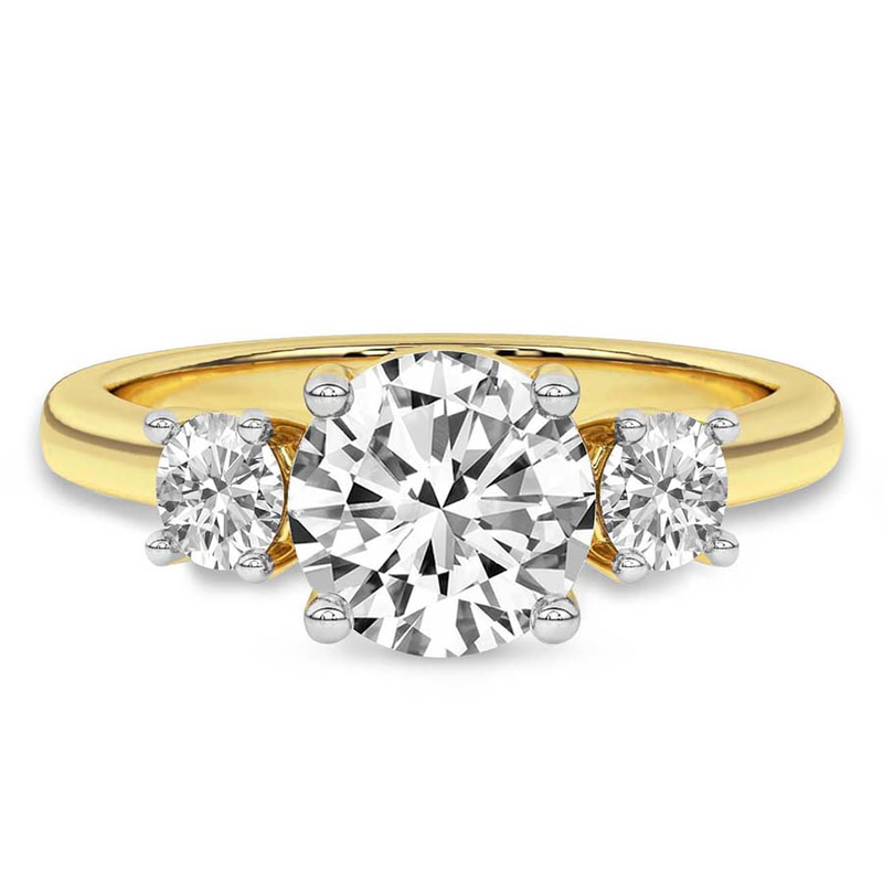 Evelina Round Three Stone Lab Diamond Ring front view