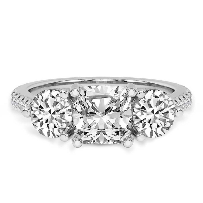Artemis Round Three Stone Lab Diamond Ring front view