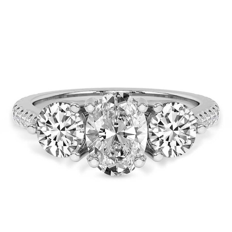 Artemis Round Three Stone Lab Diamond Ring front view