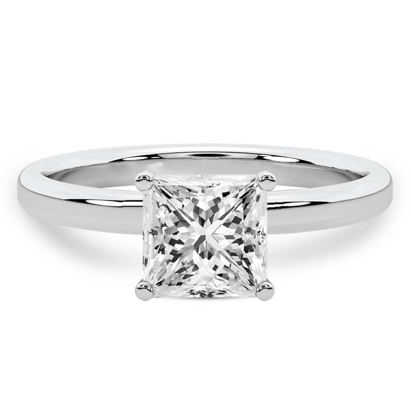 Four Prong Solitaire 1.5mm Lab Diamond Ring front view