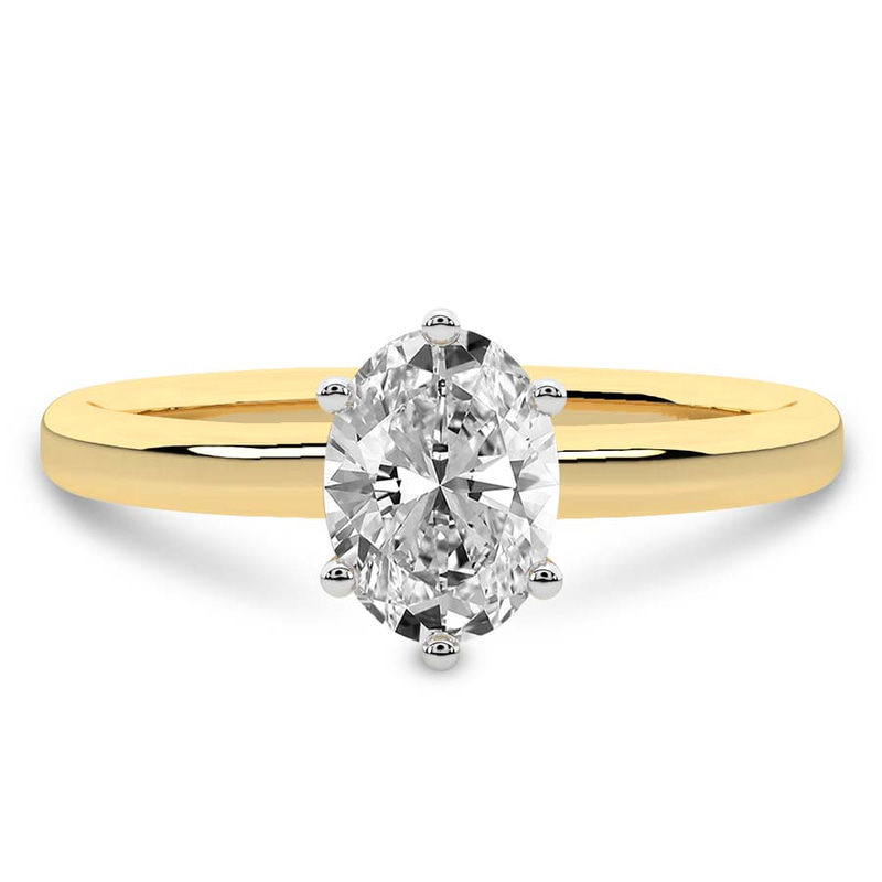 Six Prong Solitaire 1.5mm Lab Diamond Ring front view