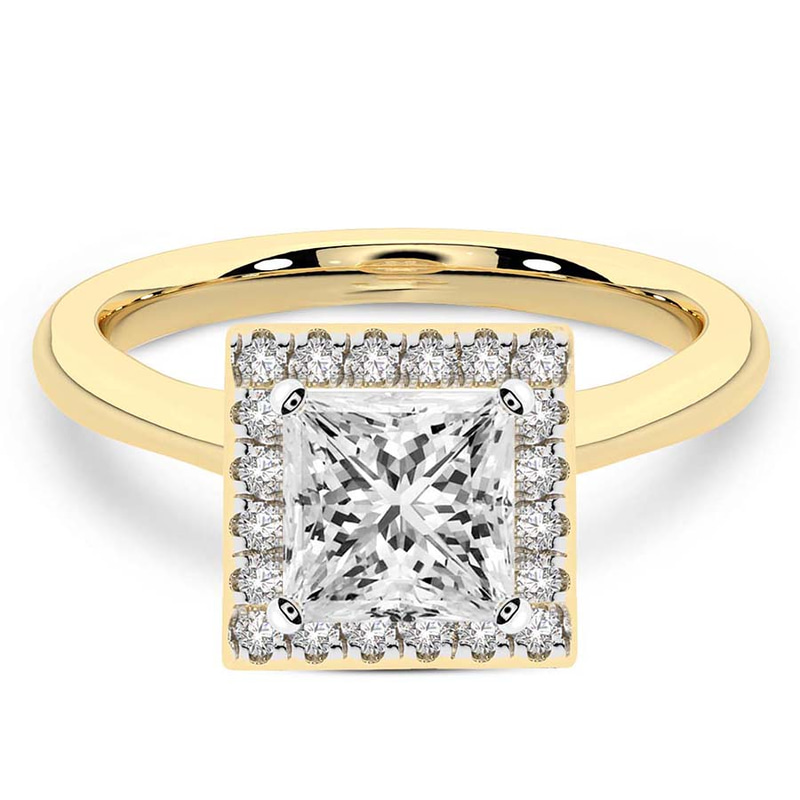 Harriet Halo 1.5mm Lab Diamond Ring front view